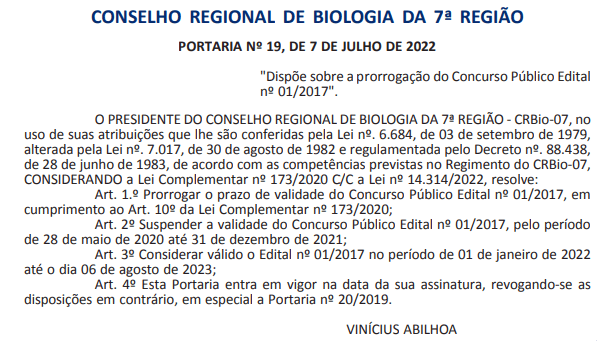 Concurso Crbio Banca Definida Confira