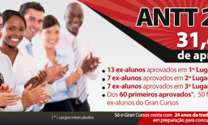Ex-alunos do Gran Cursos aprovados em 1º lugar no concurso da ANTT