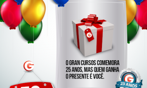 Promoção 25 anos Gran Cursos: Até 50% de desconto em nossos cursos e materiais. Participe!