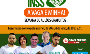 Semana de aulões gratuitos para o concurso INSS! Seleção cada vez mais próxima! Participe!