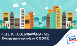 Prefeitura de Miravânia – MG divulga edital com 106 oportunidades com ganhos de até R$ 10.500,00!