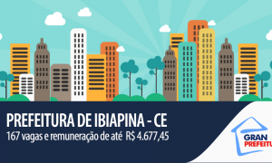 Prefeitura de Ibiapina – CE tem objetivo de ocupar 167 vagas com remuneração que atinge R$ 4.627,42!