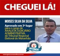 Assista o depoimento de Moises Silva, aprovado em 3º lugar para analista judiciário do TRE-MA!