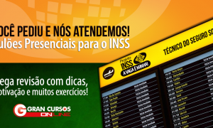 Vem aí os aulões presenciais para o INSS: Mega revisão com dicas, motivação e muitos exercícios. Participe!