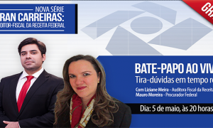 É hoje! Bate-papo gratuito e ao vivo sobre a carreira de Auditor-Fiscal da Receita Federal. Não Perca!