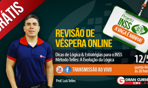 É hoje! Aulão gratuito com dicas para a prova do INSS com Luís Telles!