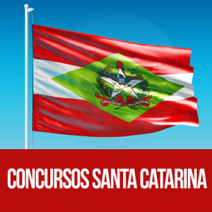 Imagem da bandeira de SC, que sediará concursos em Santa Catarina.