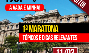 1ª Maratona TJ SP: Tópicos e dicas relevantes para turbinar sua preparação. É neste sábado a partir das 9 horas. Não perca!