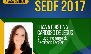 Aprovada em 2º lugar no concurso da SEDF, Luana Cristina afirma: “é preciso lutar e acreditar que é possível!”