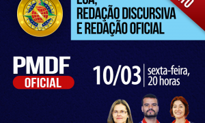 Aulão gratuito concurso Oficial PMDF: Eca, Redação Discursiva e Redação Oficial. É hoje a partir das 20 horas. Não perca!