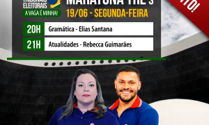 Maratona TRE`S: Dicas e exercícios de Gramática e Atualidades. É hoje, a partir das 20 horas. Não perca!