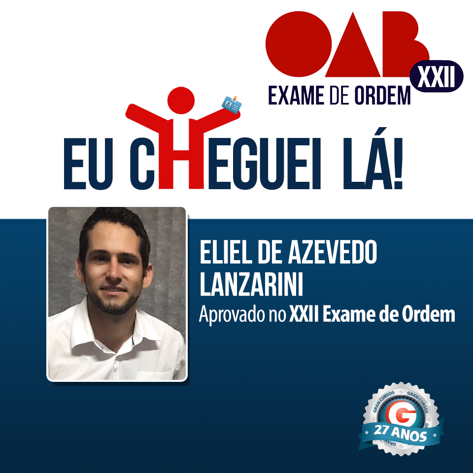 A preparação antecipada aliada à disciplina nos estudos, fizeram Eliel ser aprovado no XXII Exame antes de se formar
