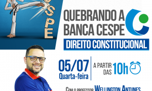 Quebrando a banca Cespe: Aulão de Direito Constitucional direcionada para a banca. É daqui a pouco, a partir das 10 horas. Não perca!