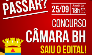 Concurso Câmara BH: como passar? Saiba TUDO sobre o novo edital, hoje, às 18h!