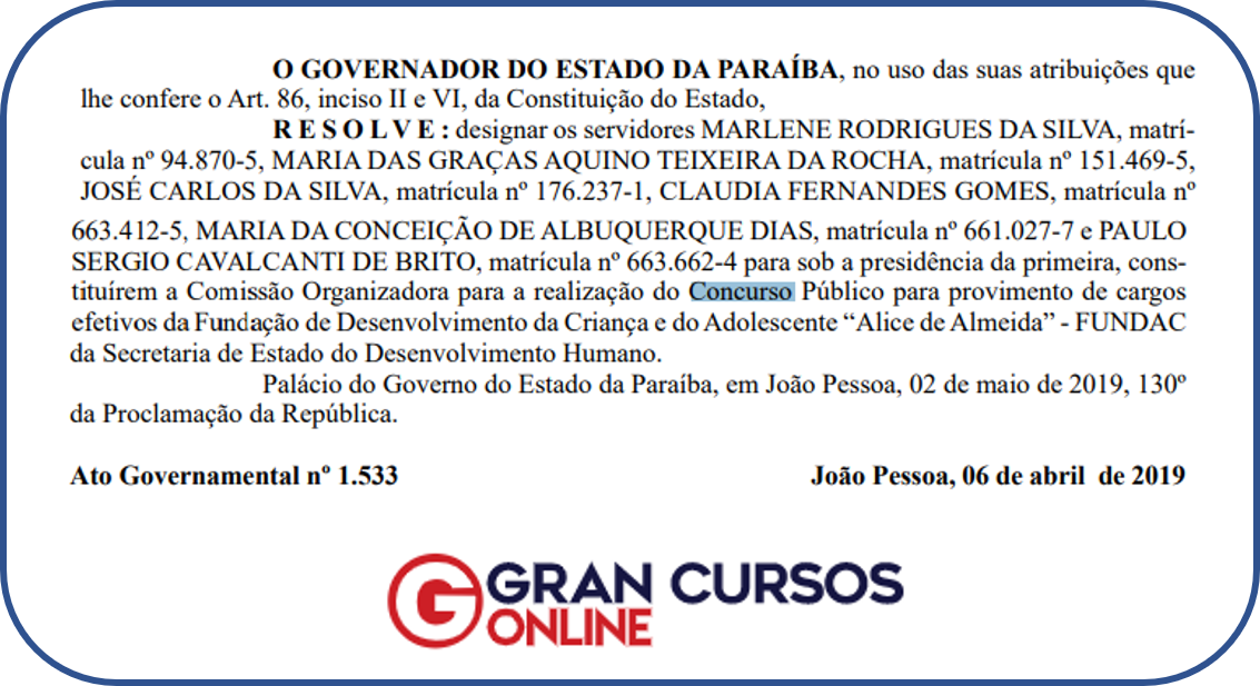 concurso Fundac PB