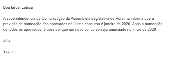 Concurso Assembleia RR: assessoria!
