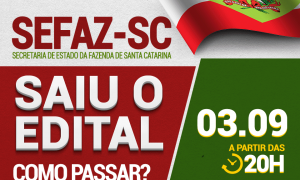 Concurso Sefaz SC (Auditor): como passar? Confira a análise do edital, HOJE (4), às 19h!