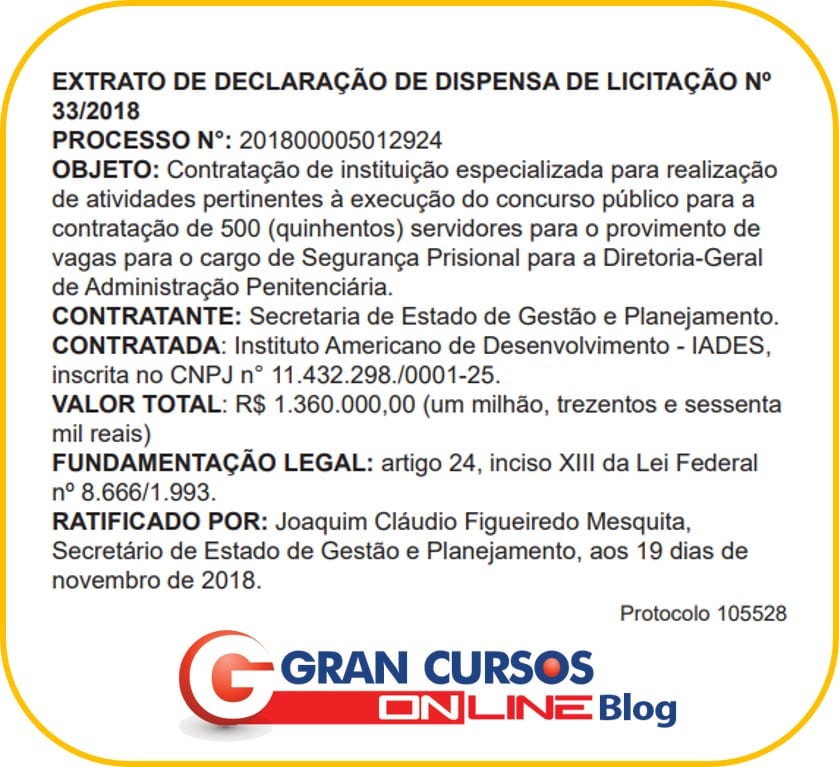 Concurso Agente Penitenciário GO