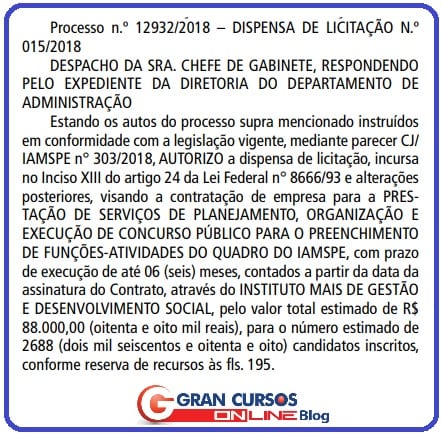 Iamspe SP: banca definida!