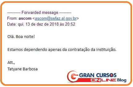 Resposta do órgão sobre o concurso SEFAZ AL.