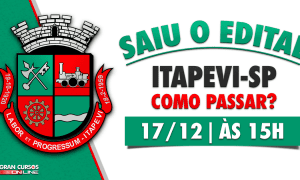 Concurso Prefeitura de Itapevi: como passar? Nesta segunda (17), a partir das 15h! Não perca!