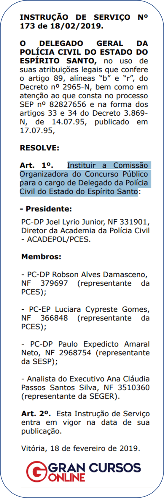 Concurso Delegado PC ES