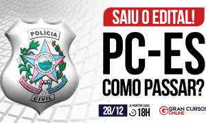Concurso PC ES: como passar? Descubra HOJE (28), às 19h!