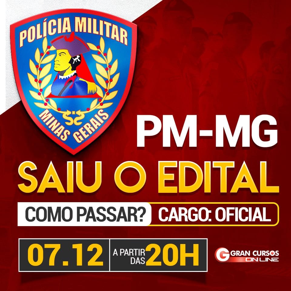 Concurso PMMG Oficial como passar Confira HOJE às h