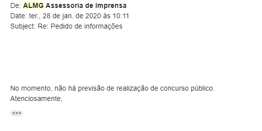 Concurso ALMG: resposta da Assessoria!