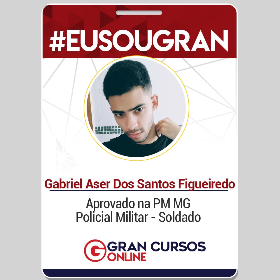 Gabriel Aser foi aprovado na PM MG com apenas 3 meses de preparação