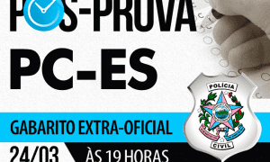 Pós-prova PC ES: confira a correção dos nossos professores neste domingo (24)!