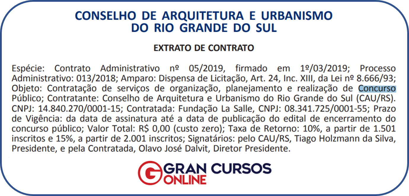 Concurso CAU RS