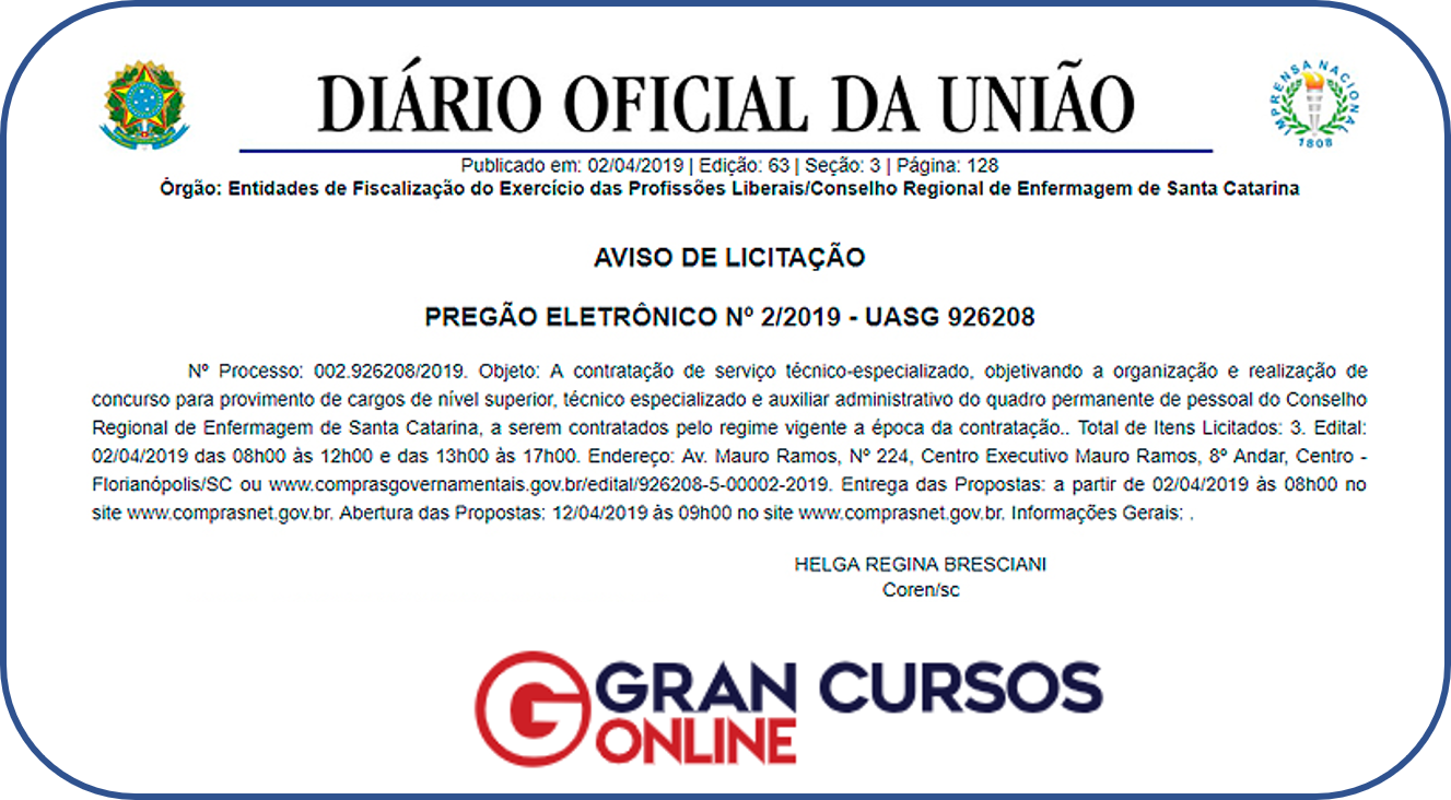 Concurso Coren SC