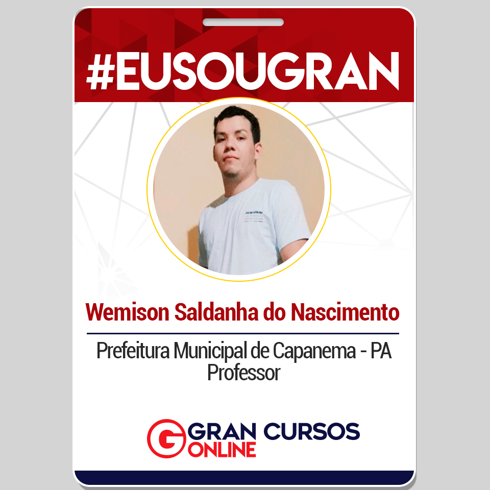 Wemison Saldanha foi aprovado em 1º lugar para o cargo de Professor da Prefeitura de Capanema PA. Conheça a sua história!