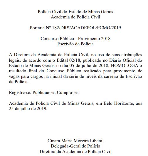 Concurso PCMG - Direito Civil - Policia Civil de Minas Gerais 