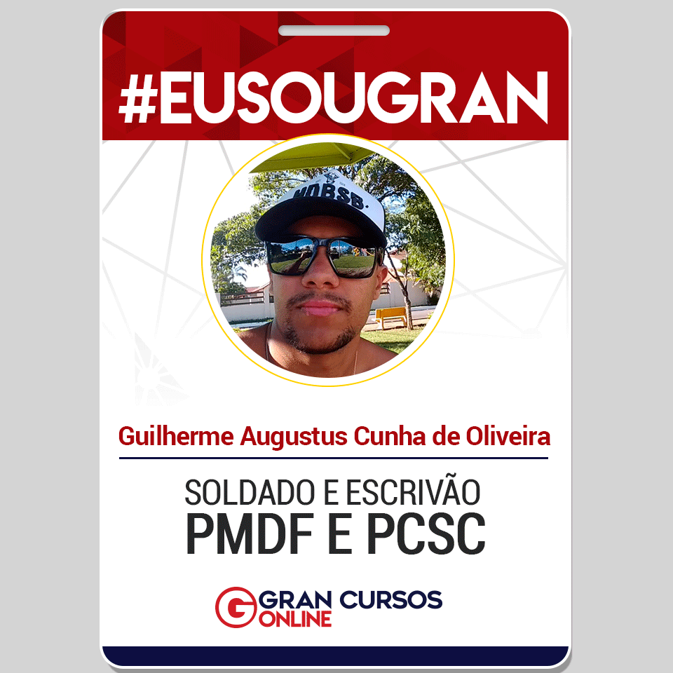 Com perseverança e muita dedicação, Guilherme Augustus foi aprovado na PMDF e PCSC. Inspire-se!