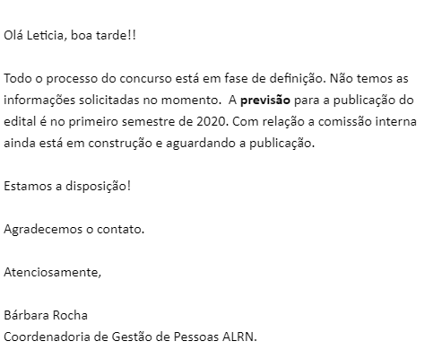 Concurso AL RN: concurso 2020!