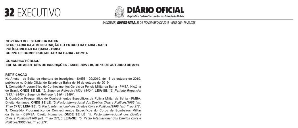 Concurso PM BA Soldado