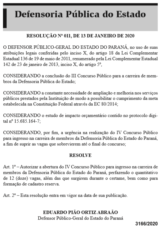 Concurso DPE PR Procurador