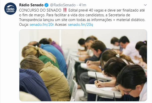 Edital Prevê 40 vagas para o Senado Federal