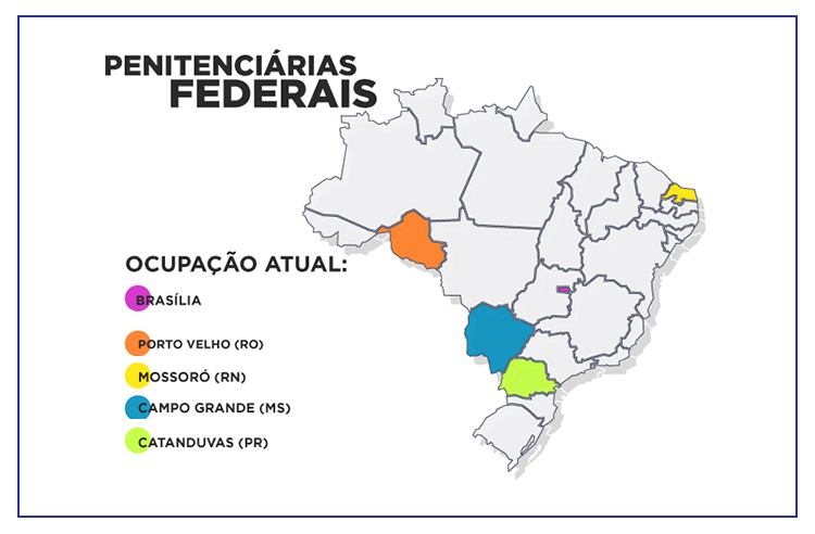Concurso DEPEN: mapa de presídios federais!