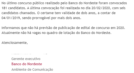Concurso Banco do Nordeste: nomeações!