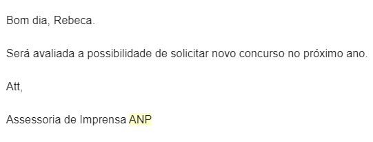Concurso ANP: resposta da Assessoria!