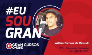 Persistência foi a chave do sucesso para Willian Tavares passa no concurso do MPU