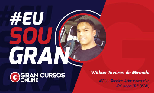Persistência foi a chave do sucesso para Willian Tavares passa no concurso do MPU