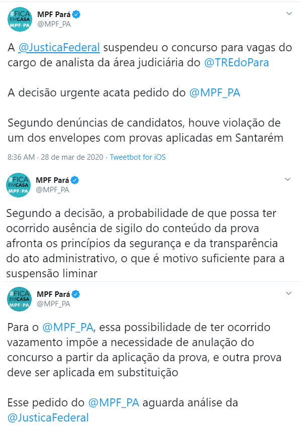 Concurso TRE PA - Suspenso