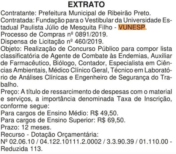 Concurso Prefeitura Ribeirão Preto SP
