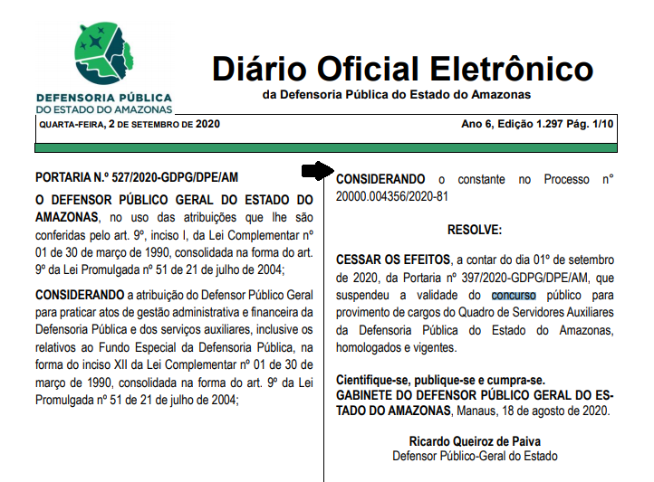 concurso dpe am - contagem da validade retomada