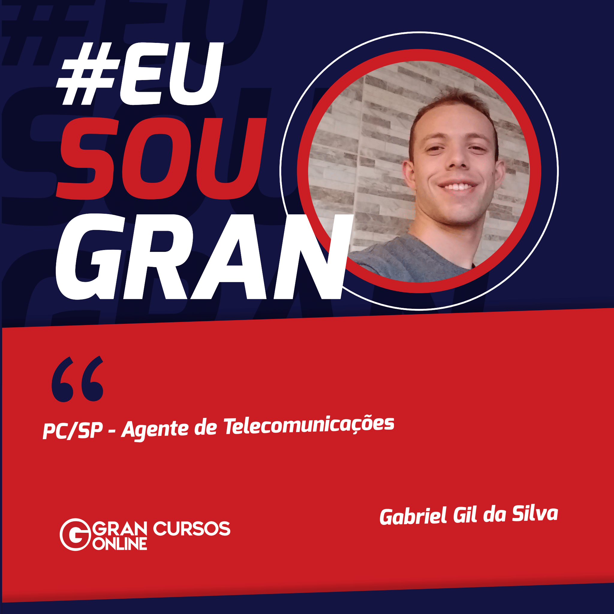 Gabriel Gil estudava em média 3 horas por dia e conquistou a aprovação no concurso PC SP!