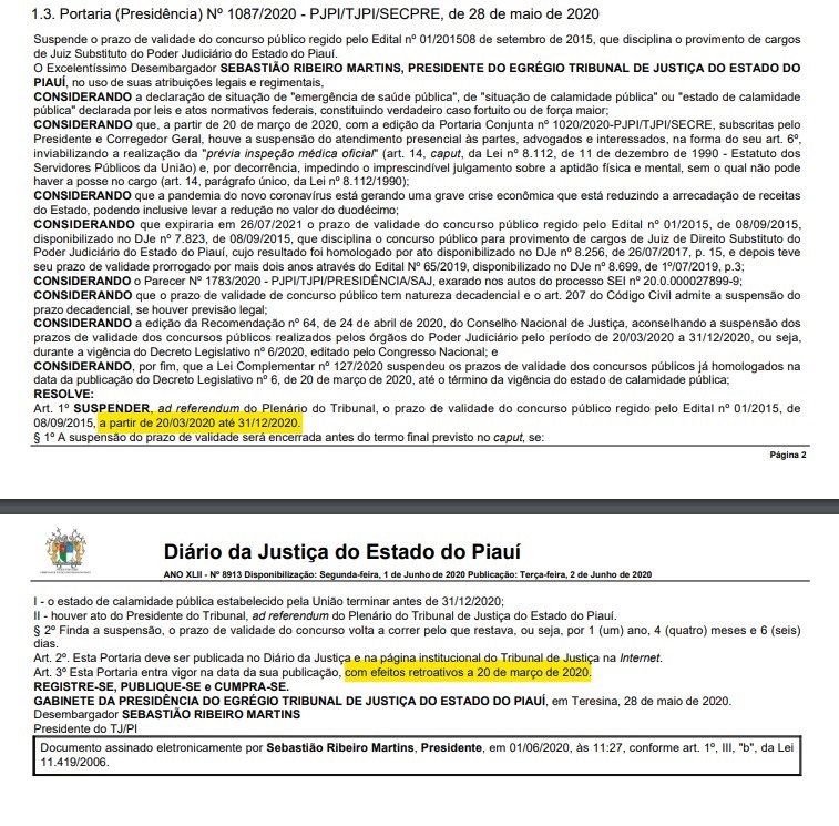 concurso tj pi juiz - suspensao da validade do certame